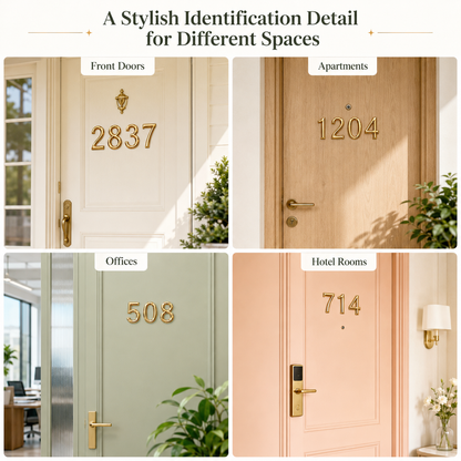 Gold-Tone Plastic Door Numbers