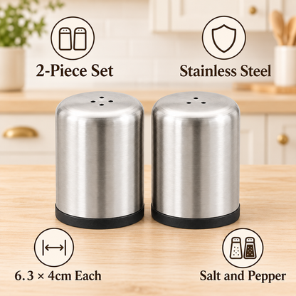 Stainless Steel Salt & Pepper Shaker Set – 2 Piece
