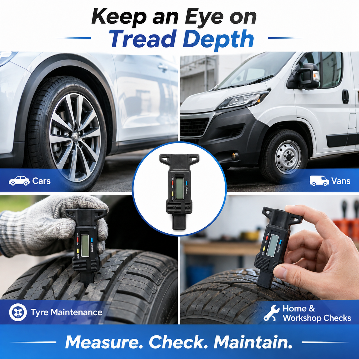 Digital Tyre Tread Depth Gauge