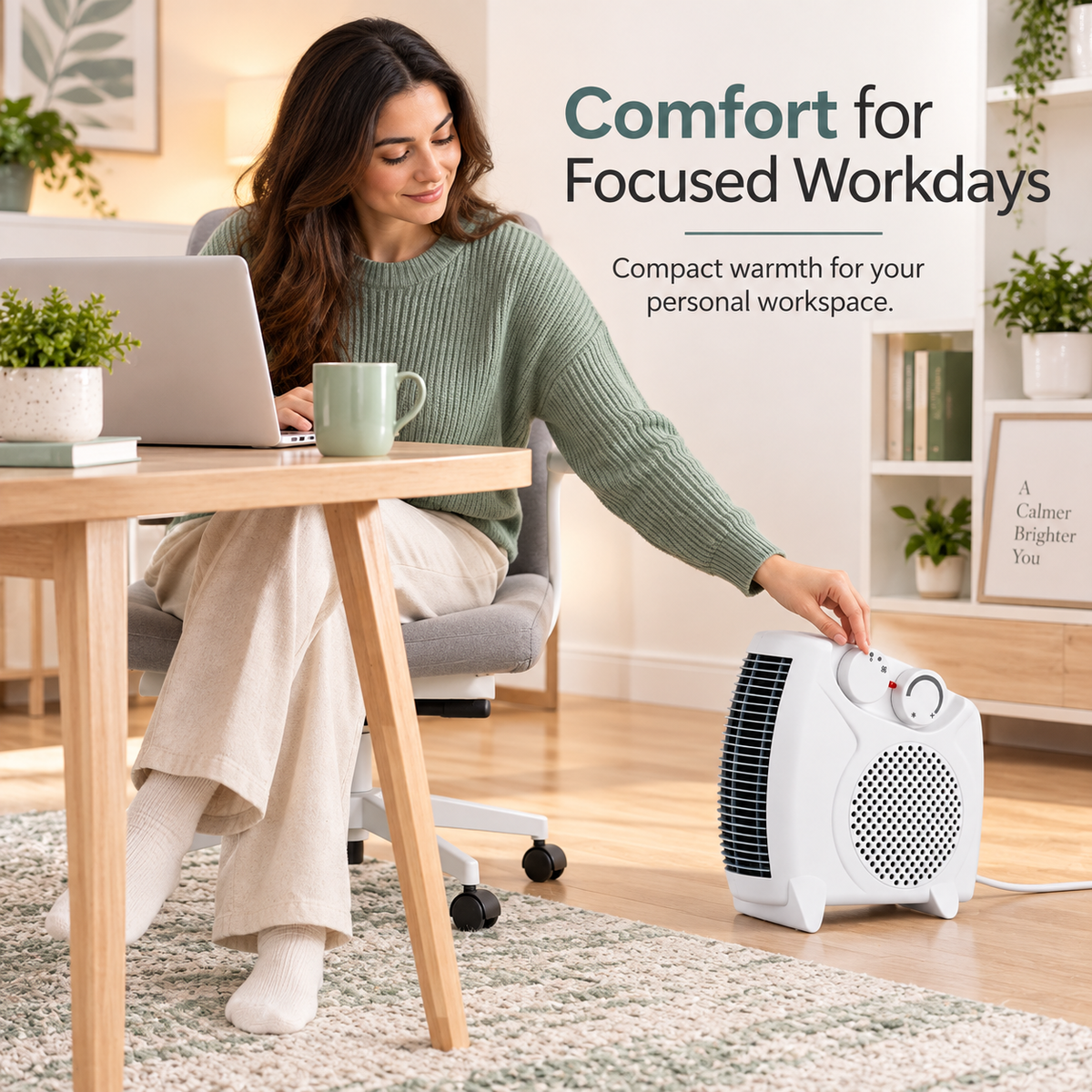 Compact Fan Heater 2000W – 1 Unit