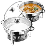 4.5L Stainless Steel Round Chafing Dish with Glass Lid