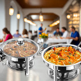 4.5L Stainless Steel Round Chafing Dish with Glass Lid