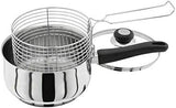 20cm Stainless Steel Chip Pan with Lid and Wire Basket