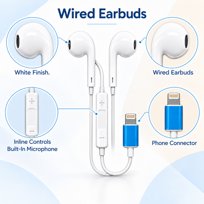 White Lightning Wired Earbuds