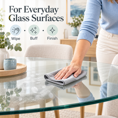 Premium Glass Cleaning Cloth with Germ Shield Technology – Streak-Free Wipe