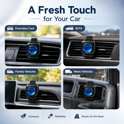 Refillable Car Air Freshener Odour Diffuser – Ocean Fragrance Vent Clip for Lasting Freshness