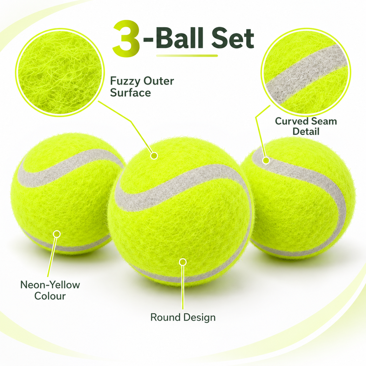 3 Pack Tennis Ball Dog Toys