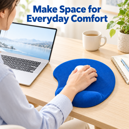 Blue Mouse Pad with Wrist Cushion