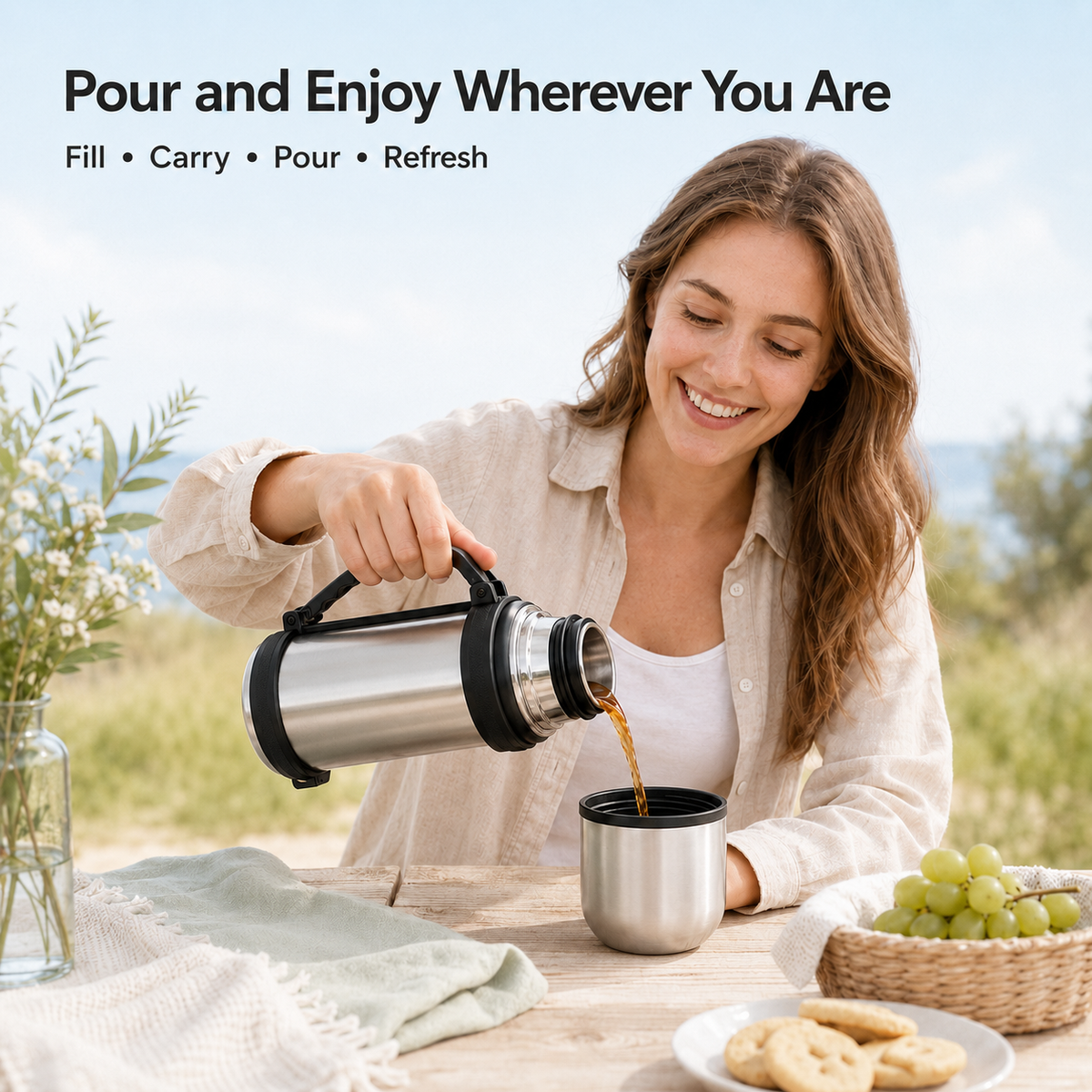1L Stainless Steel Vacuum Flask