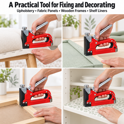 Heavy Duty 3-Way Staple Gun 4-14mm + 600 Staples