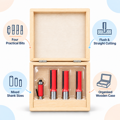 4-Piece Router Bit Set