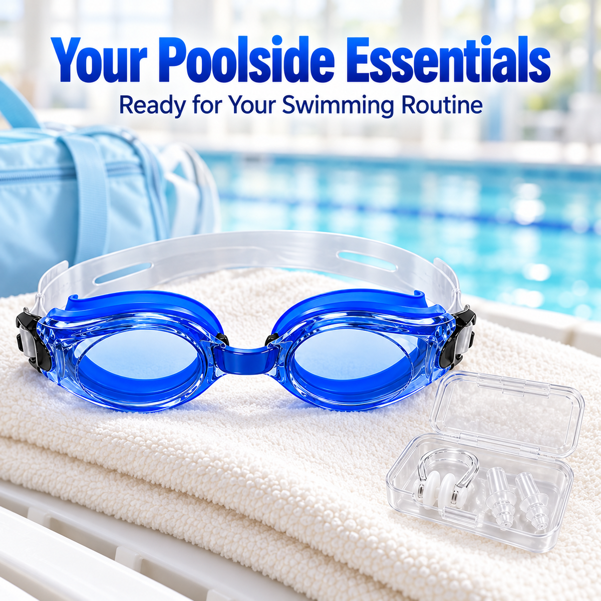Swimming Goggles Set Purple Yellow Blue