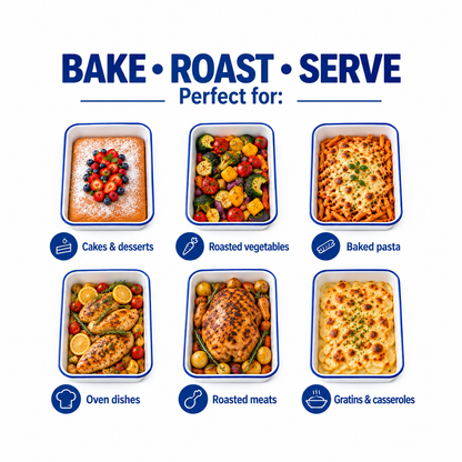 Enamel Bake Pan – 31cm Roasting & Baking Tray
