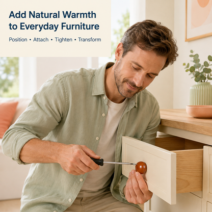 4-Piece Wooden Knob Set