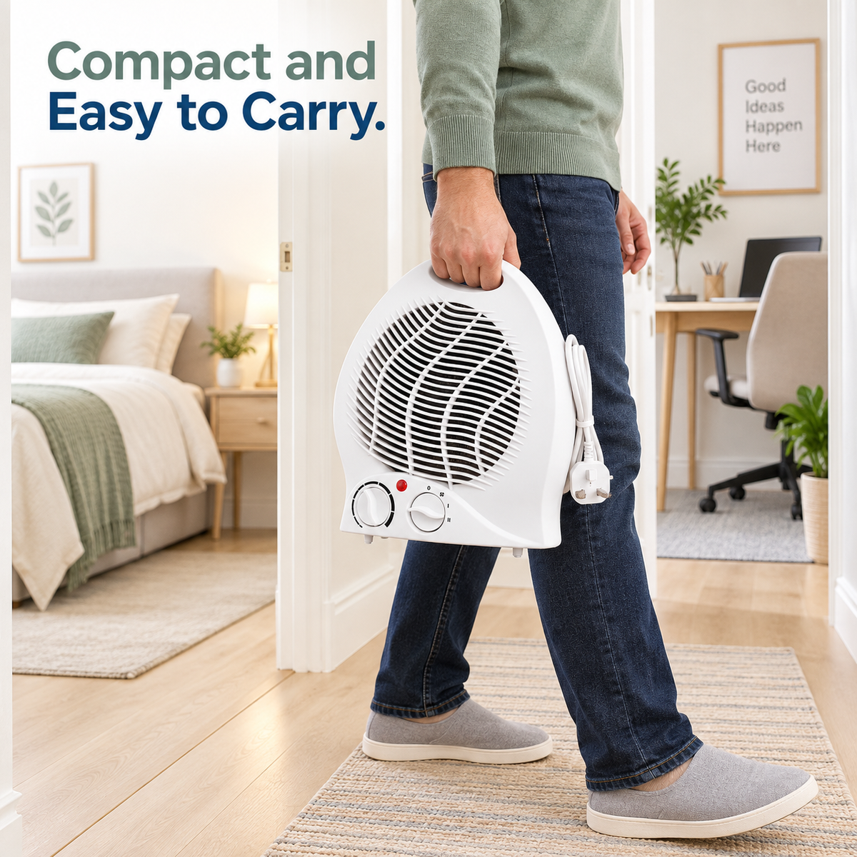 Portable Fan Heater 2000W – 1 Unit