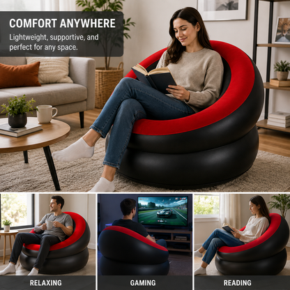 Red & Black Inflatable Air Chair