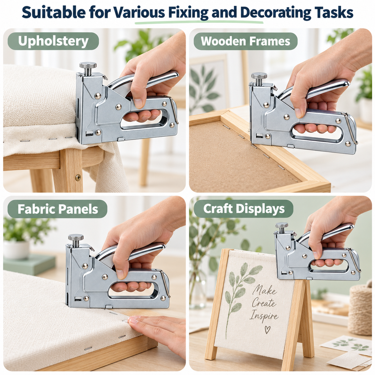 3-Way Staple Gun Kit with 1000pc Staples & Case