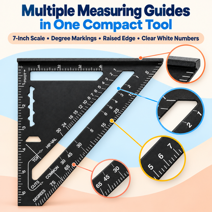 7" Roofer's Square – Rafter Angle Measuring Tool