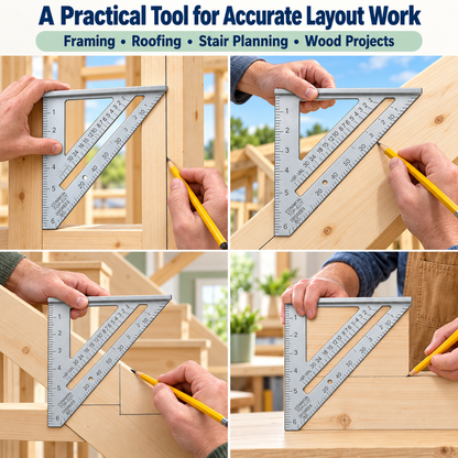 6" Aluminium Roofer's Square – Rafter Angle Tool