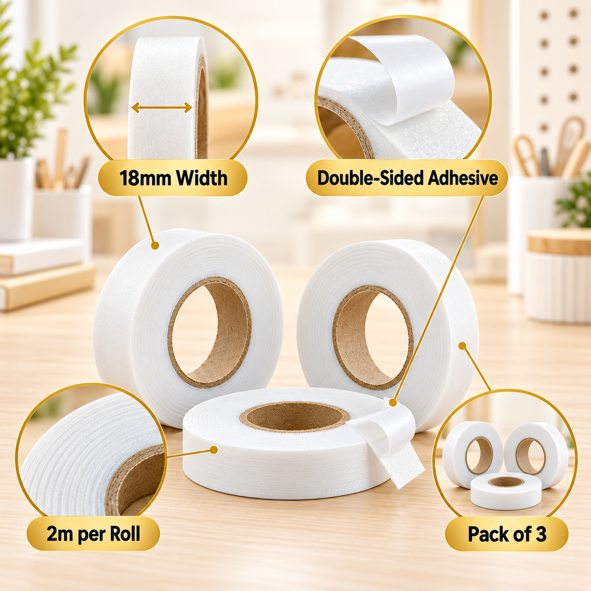 Double Sided Mounting Tape Pack of 3