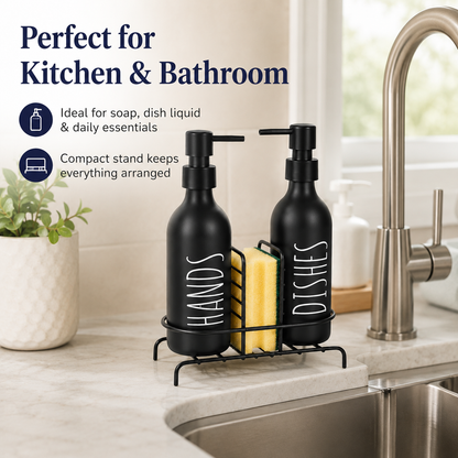 2pc Soap Dispenser Set with Stand