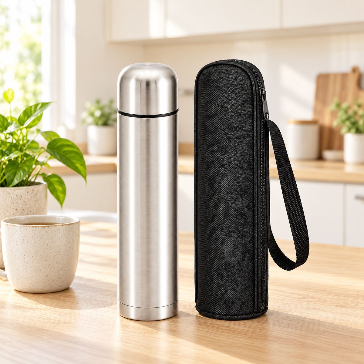 0.5L Stainless Steel Vacuum Flask with Carry Case