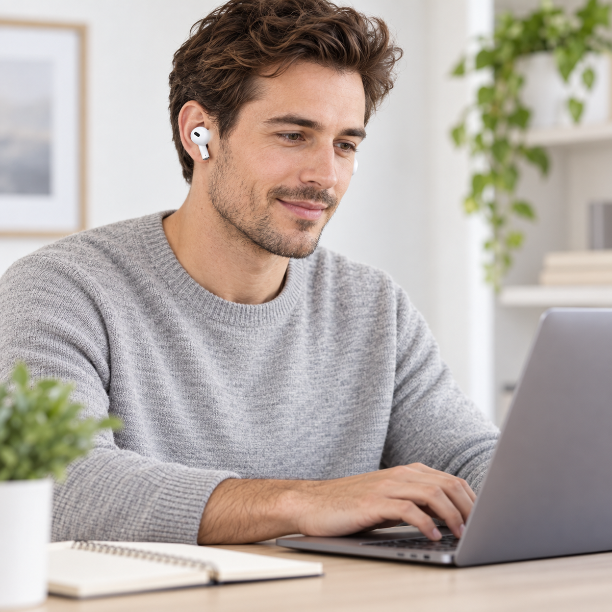 White Bluetooth Wireless Earbuds