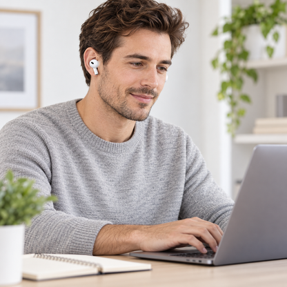 White Bluetooth Wireless Earbuds