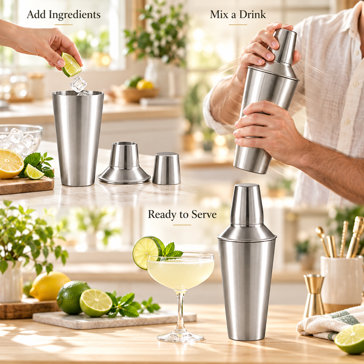 0.75L Stainless Steel Cocktail Shaker