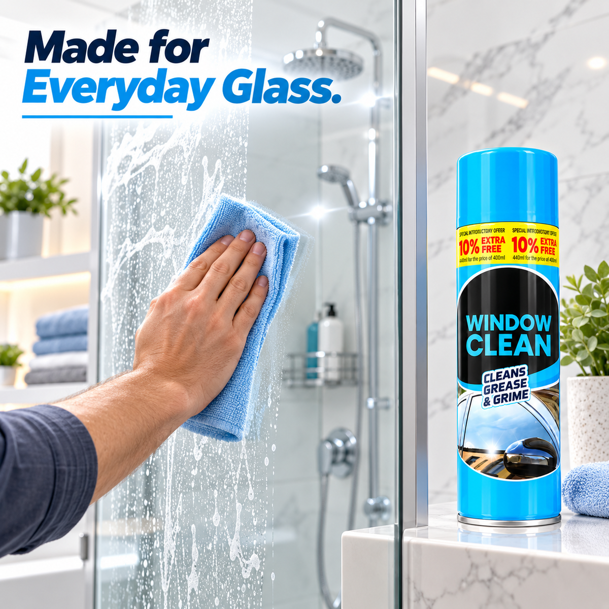 Window & Glass Cleaner Spray – 1 x 440ml