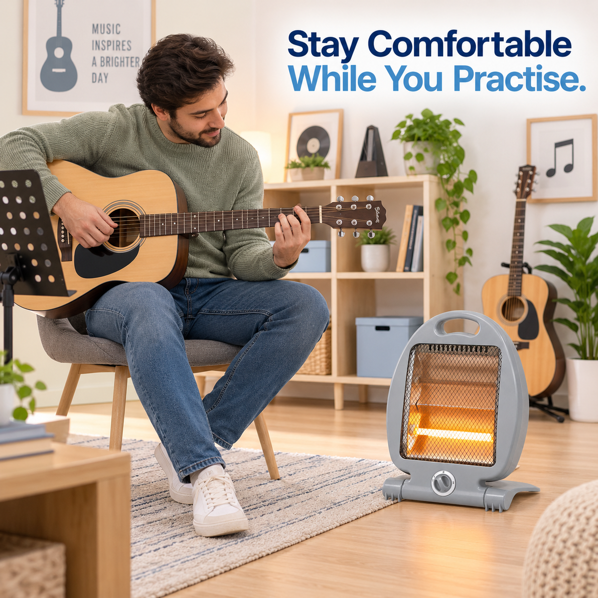 Compact Quartz Halogen Heater 800W – 1 Unit