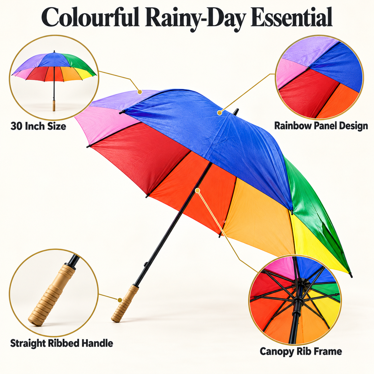 30 Inch Rainbow Golf Umbrella
