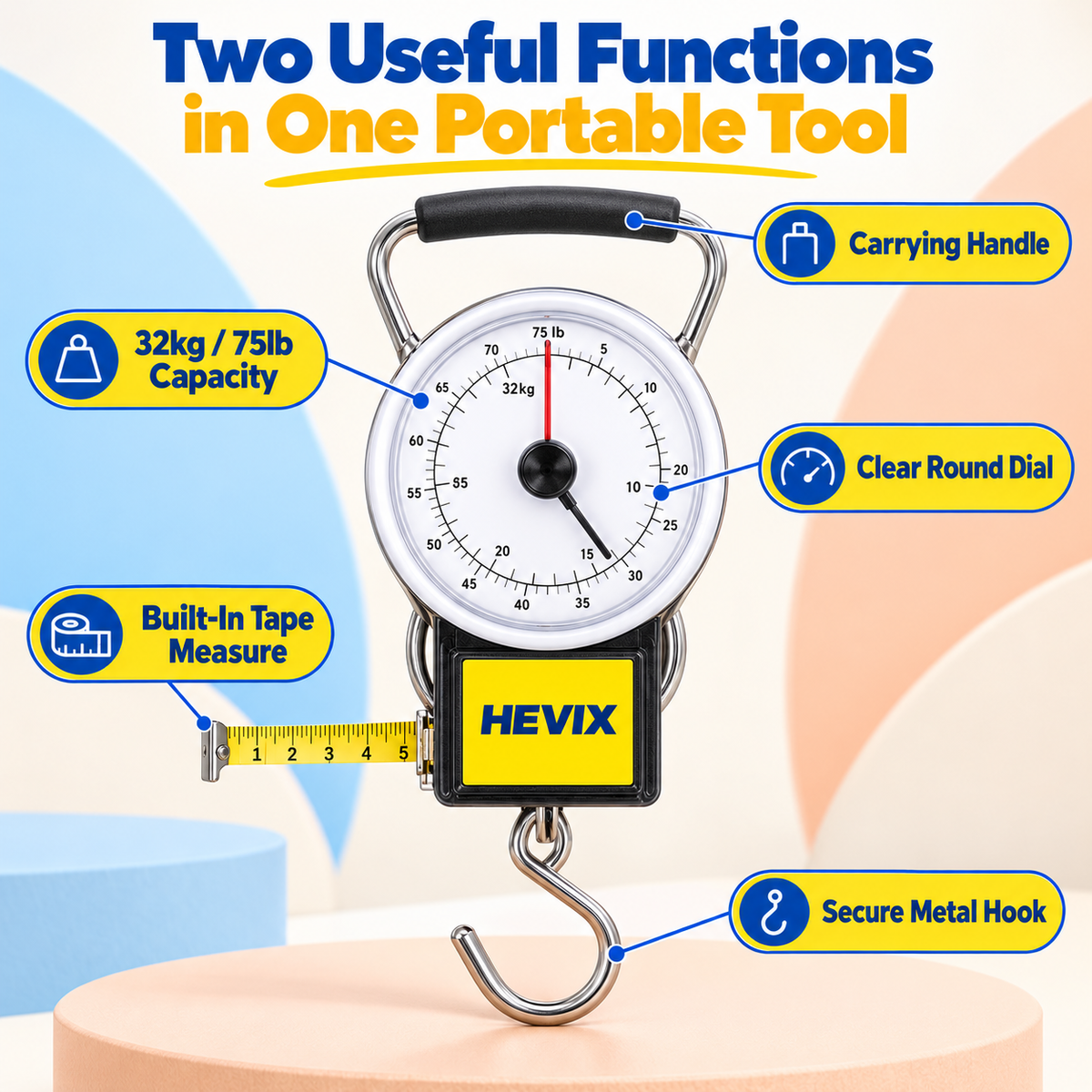 2-in-1 Luggage Scale with Tape Measure – 32kg