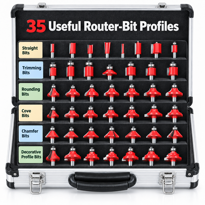 35-Piece Router Bit Set in Aluminium Case