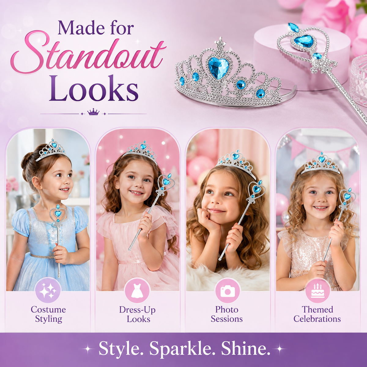 Princess Tiara & Wand Accessory Set