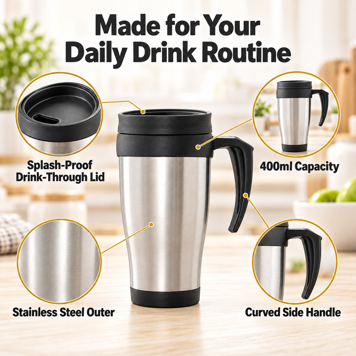 14oz 400ml Stainless Steel Travel Mug