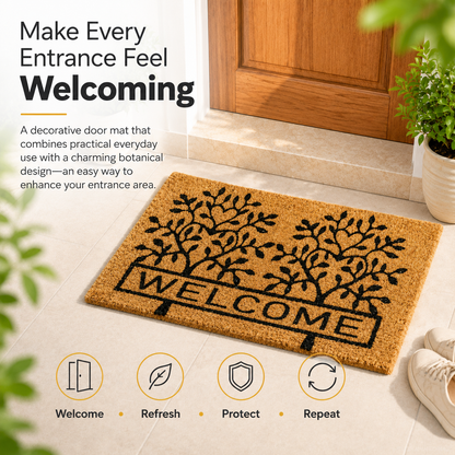 Welcome Coir Door Mat 45x75cm