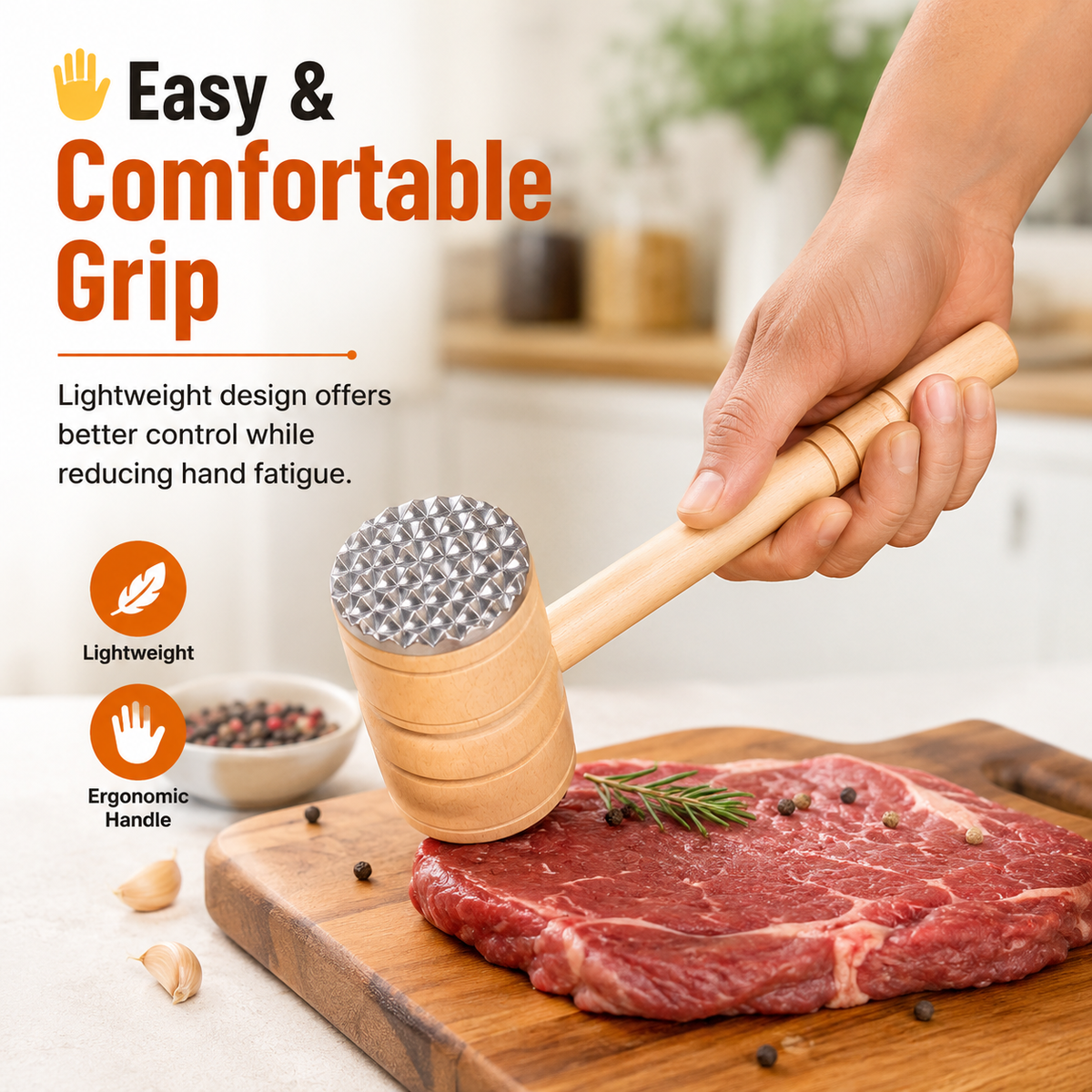 Wooden Meat Tenderizer Hammer
