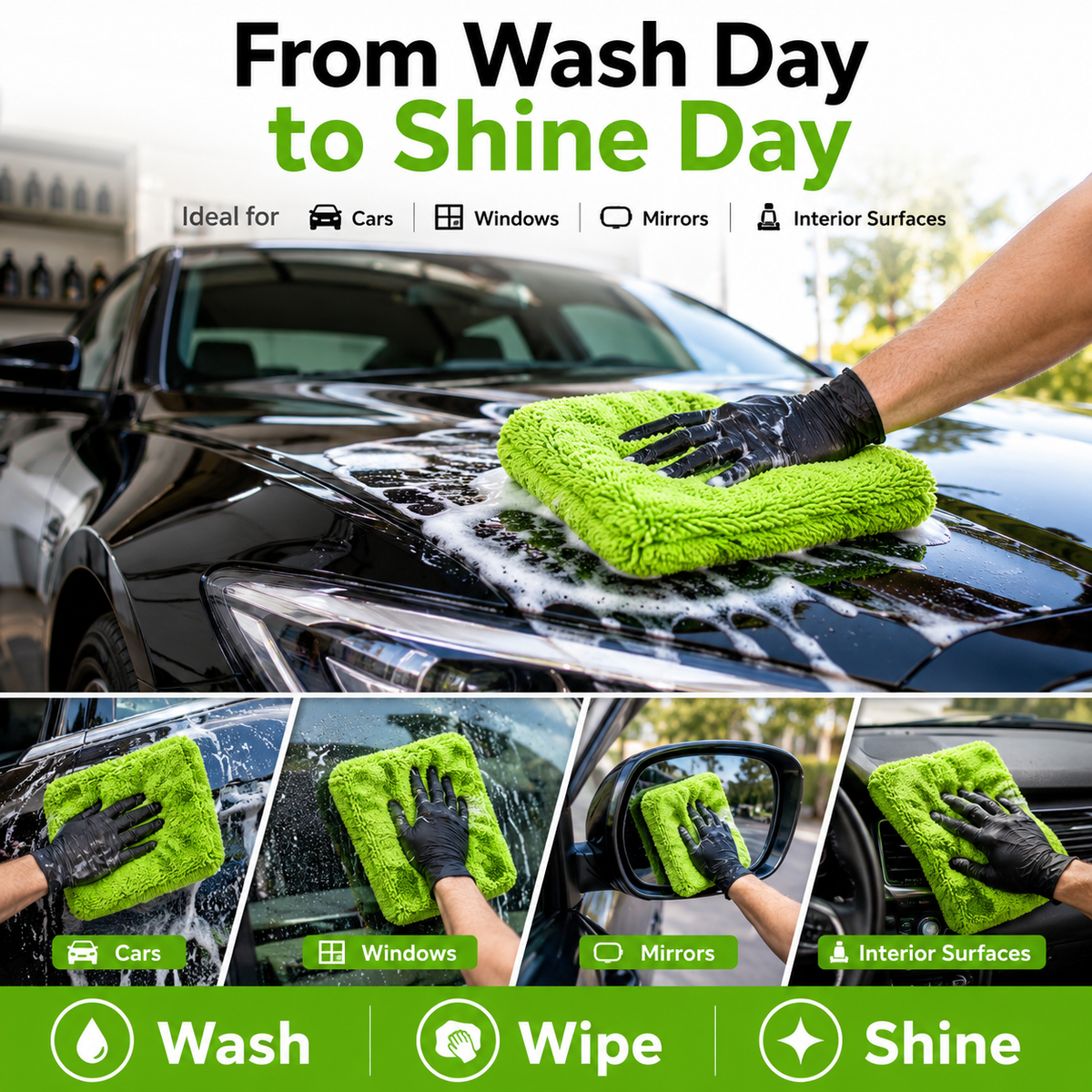 Microfibre Sponge - Super Absorbent Car Wash Mitt