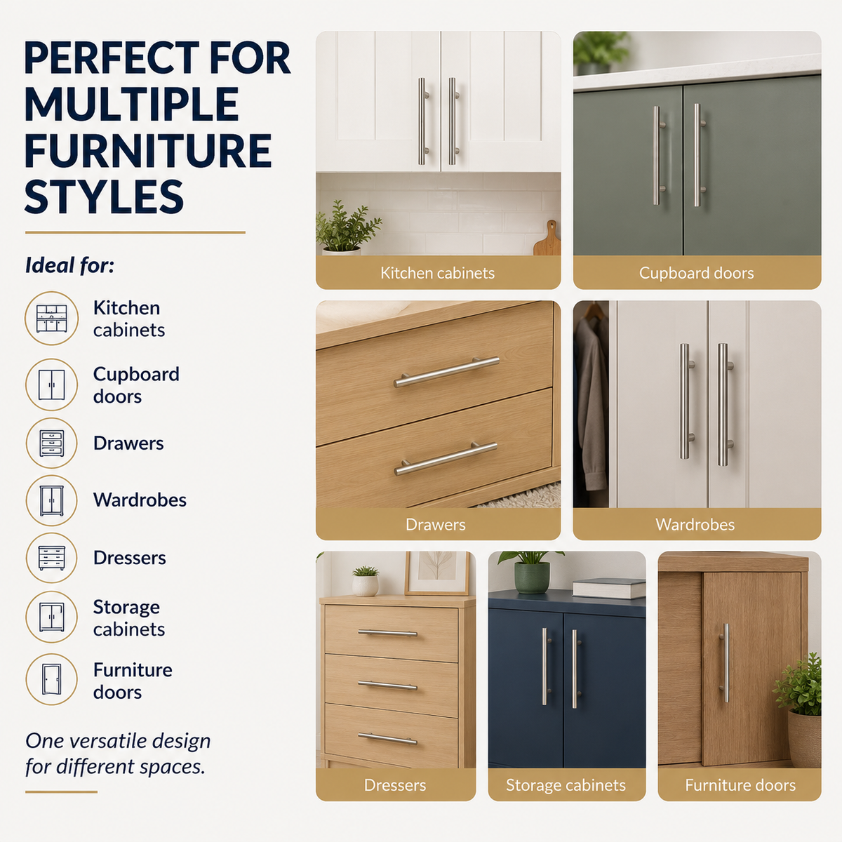 2-Piece 150mm T-Bar Handles