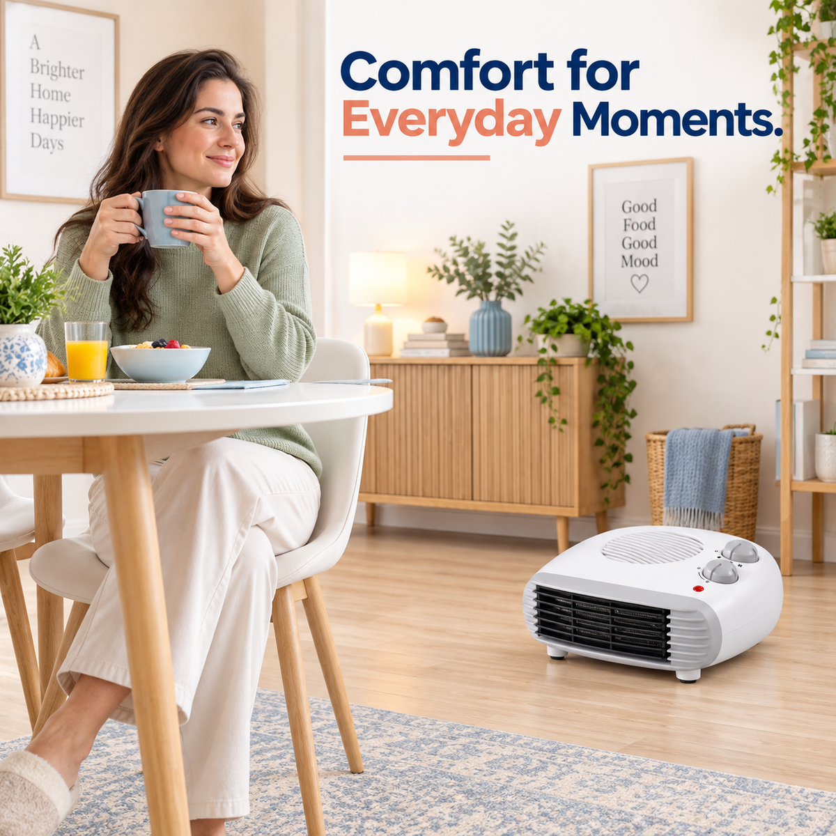 Low-Profile Fan Heater 2000W – 1 Unit