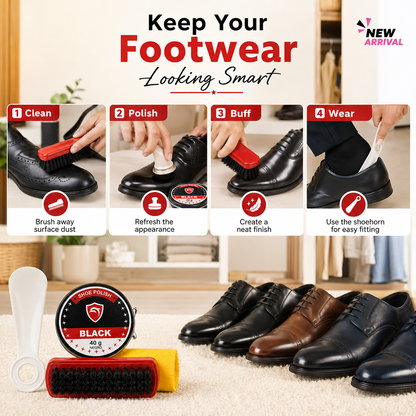 4-Piece Shoe Polish & Care Kit