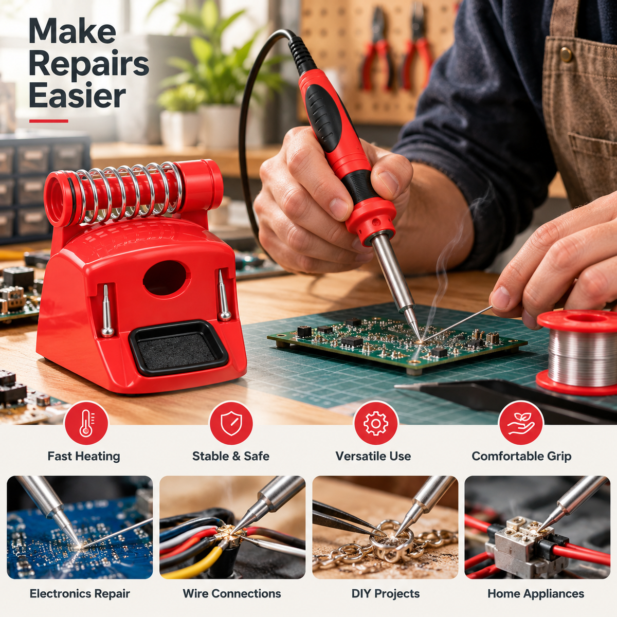 30W Soldering Iron Set with Safety Stand