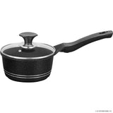 18cm Die-Cast Induction Saucepan with Glass Lid – Ceramic Coating, Korean Technology, Healthy Non-Stick Cooking