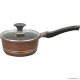 20cm Saucepan with Induction Die Cast Base Black and Choco Finish