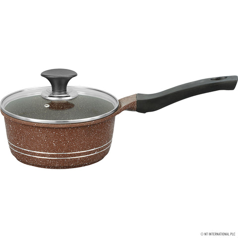 20cm Saucepan with Induction Die Cast Base Black and Choco Finish