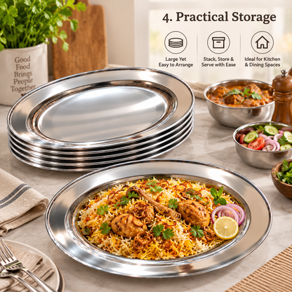 40cm Stainless Steel Oval Serving Plate