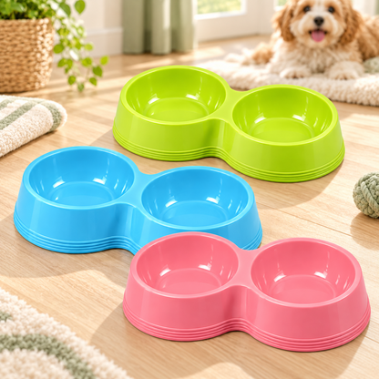3 Pack Double Pet Bowls