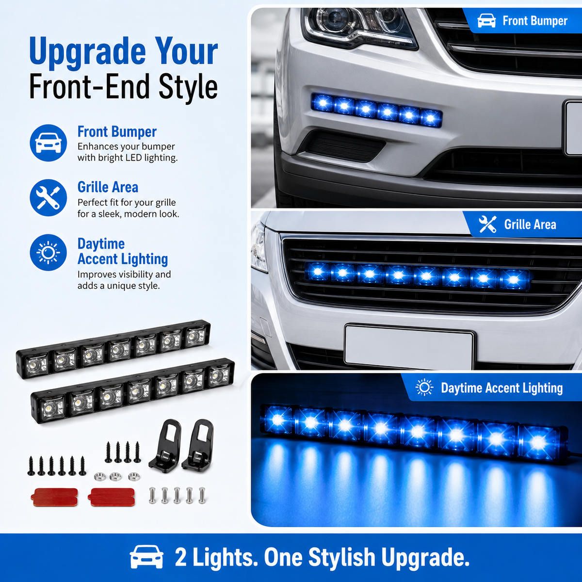 12V Blue LED Daytime Running Lights
