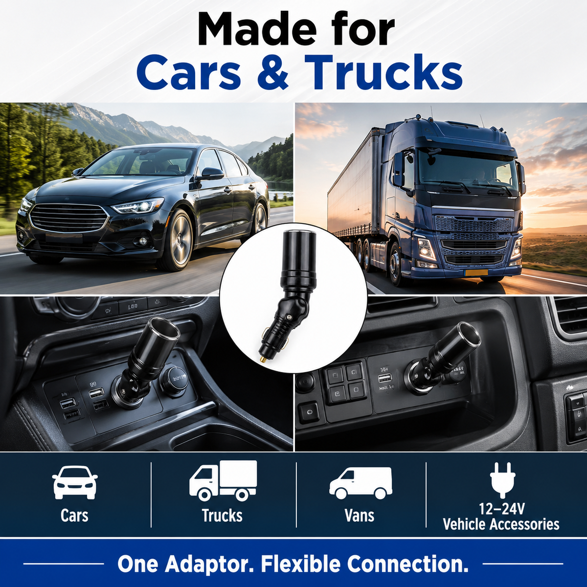 12–24V Adjustable Car Adaptor Socket